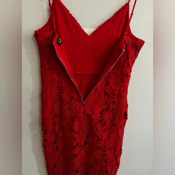 Lulu’s Steal Your Heart Red Crochet Lace Midi Dress - Picture 6 of 9